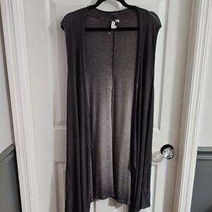 Cable & Gauge Gray Long Line Vest Duster Top